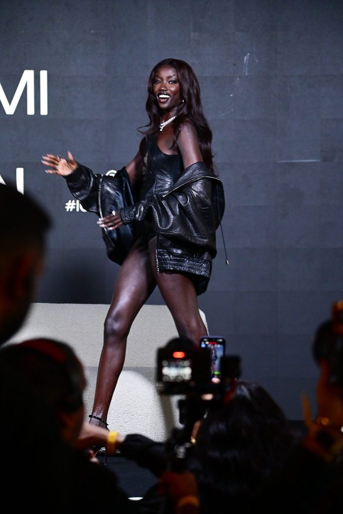 Anok Yai Black Leather Romper Iguatemi Talks Sao Paulo