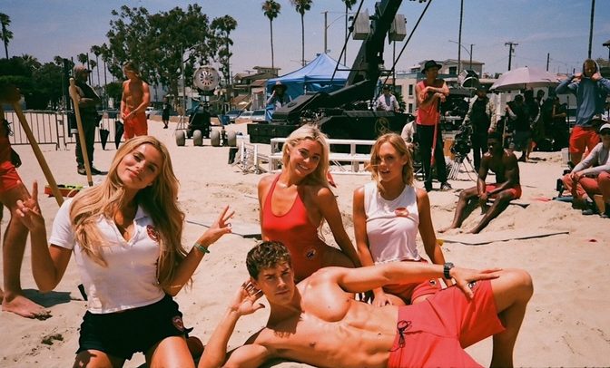 Baywatch Reboot Cast Red Swimsuit Venice Beach Heat