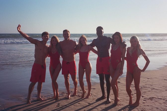 Baywatch Reboot Cast Red Swimsuit Venice Beach Heat