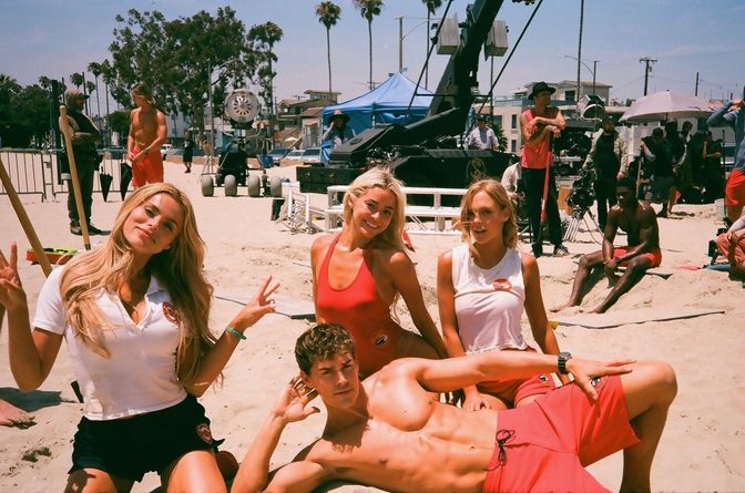 Baywatch Reboot Cast Red Swimsuit Venice Beach Heat