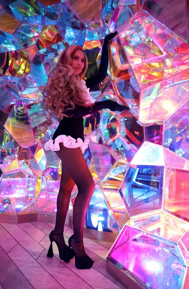Beyonce Black Bodysuit Booty Sheer Tights Nyc