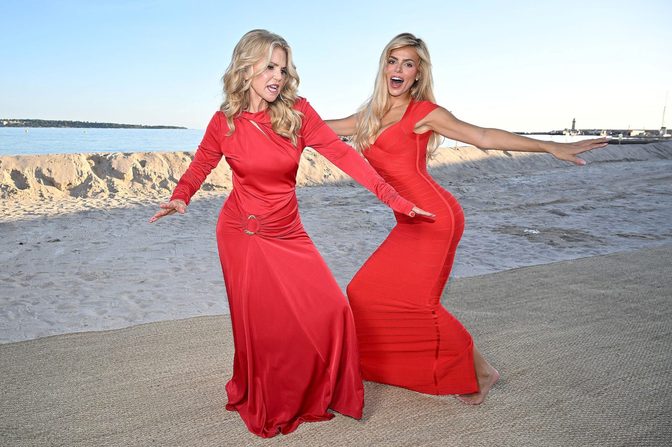 Brooks Nader Big Cleavage Tight Red Bandage Dress Baywatch Cannes