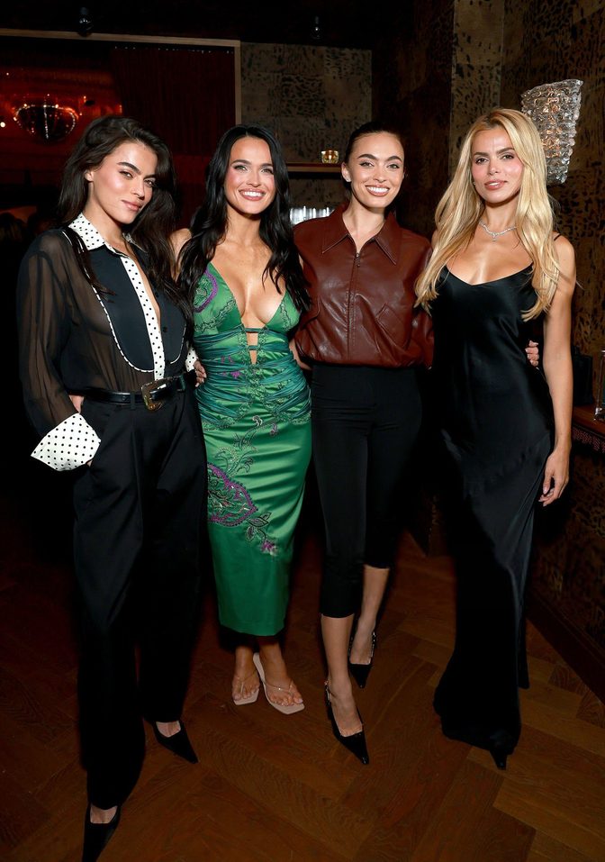 Brooks Nader Black Satin Slip Dress Cleavage Mary Pip Launch