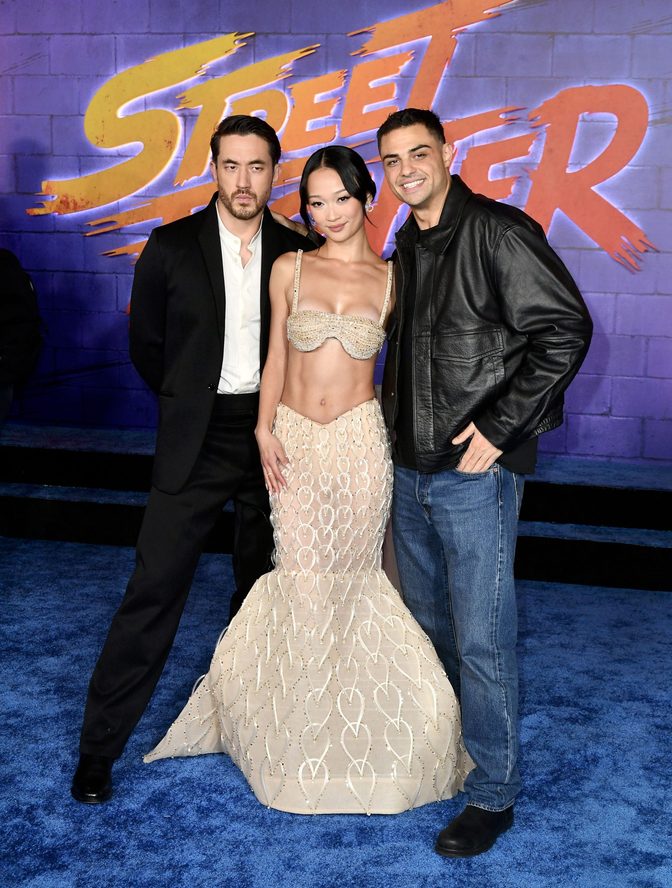 Callina Liang Beaded Champagne Dress Street Fighter Premiere