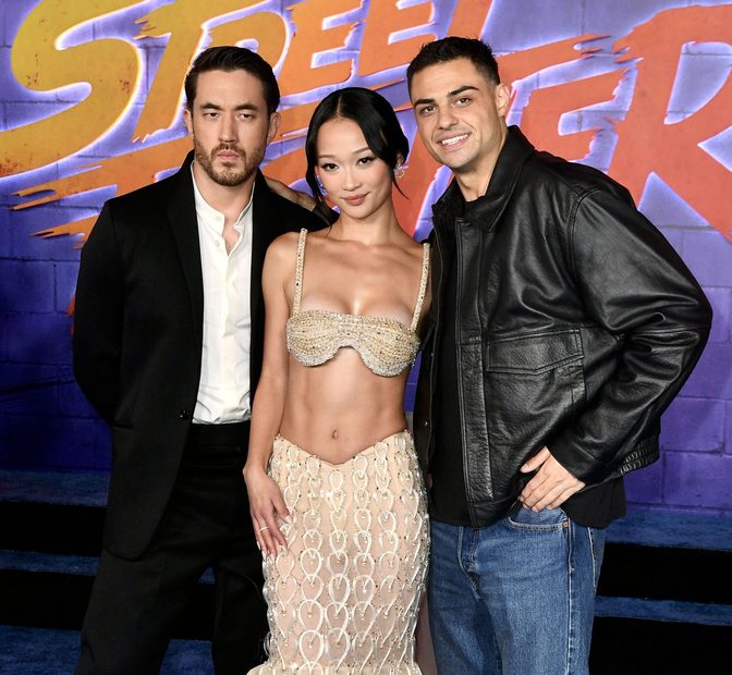 Callina Liang Beaded Champagne Dress Street Fighter Premiere