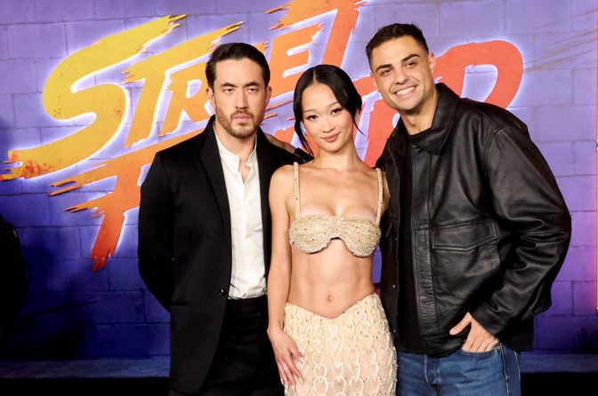 Callina Liang Beaded Champagne Dress Street Fighter Premiere