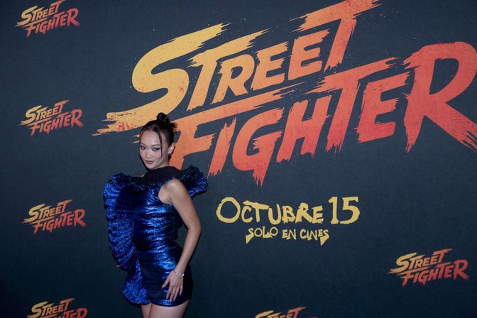 Callina Liang Braless Sheer Dress Street Fighter Red Carpet