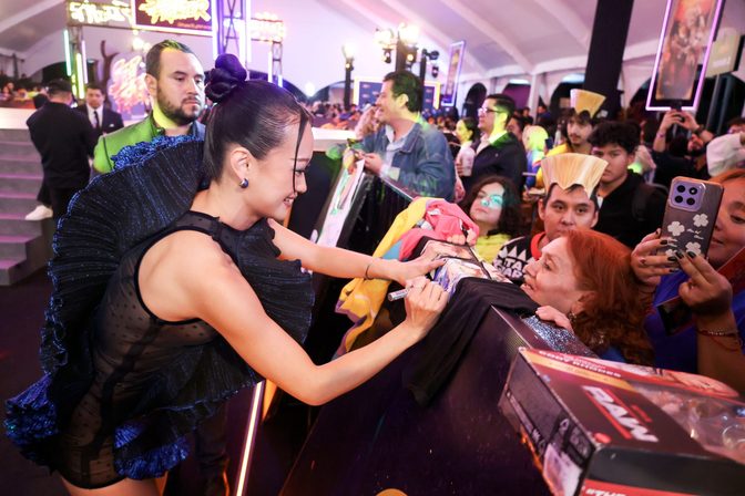 Callina Liang Braless Sheer Dress Street Fighter Red Carpet