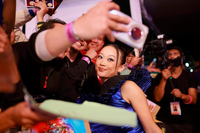 Callina Liang Braless Sheer Dress Street Fighter Red Carpet