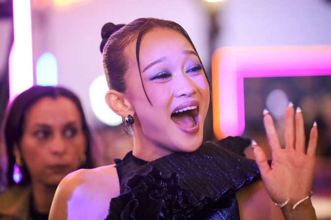 Callina Liang Braless Sheer Dress Street Fighter Red Carpet