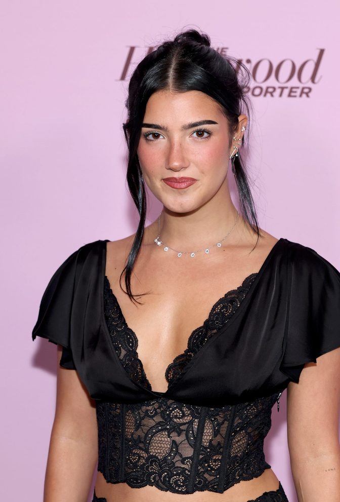 Charli Damelio Black Lace Corset Cleavage Thr Party