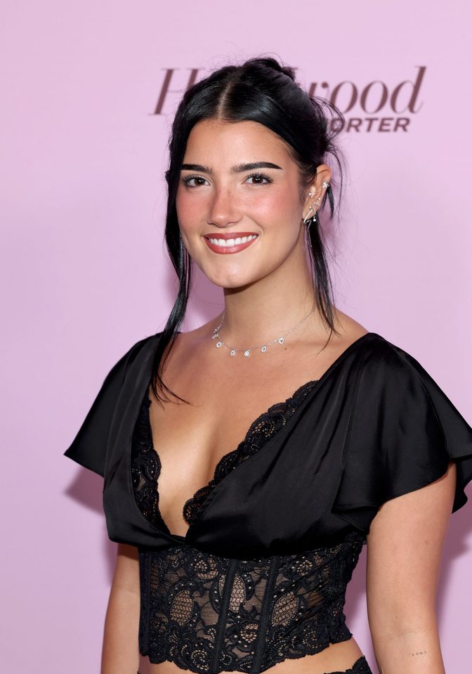 Charli Damelio Black Lace Corset Cleavage Thr Party