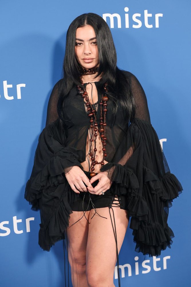 Charli Xcx Sheer Black Mesh Lace Up Shorts Abbey Prep Day Hollywood 003