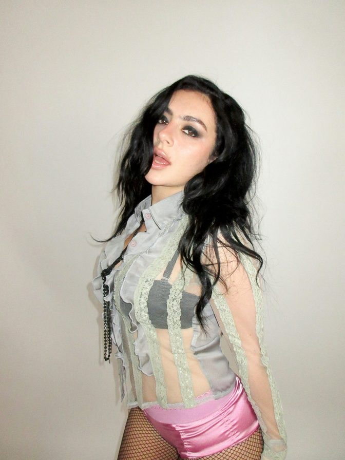 Charli Xcx Vinted Sheer Top Full Breasts Tiny Pink Shorts