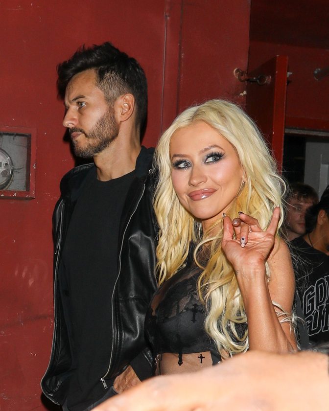 Christina Aguilera Sheer Cross Top Thigh High Boots Prep Day Hollywood