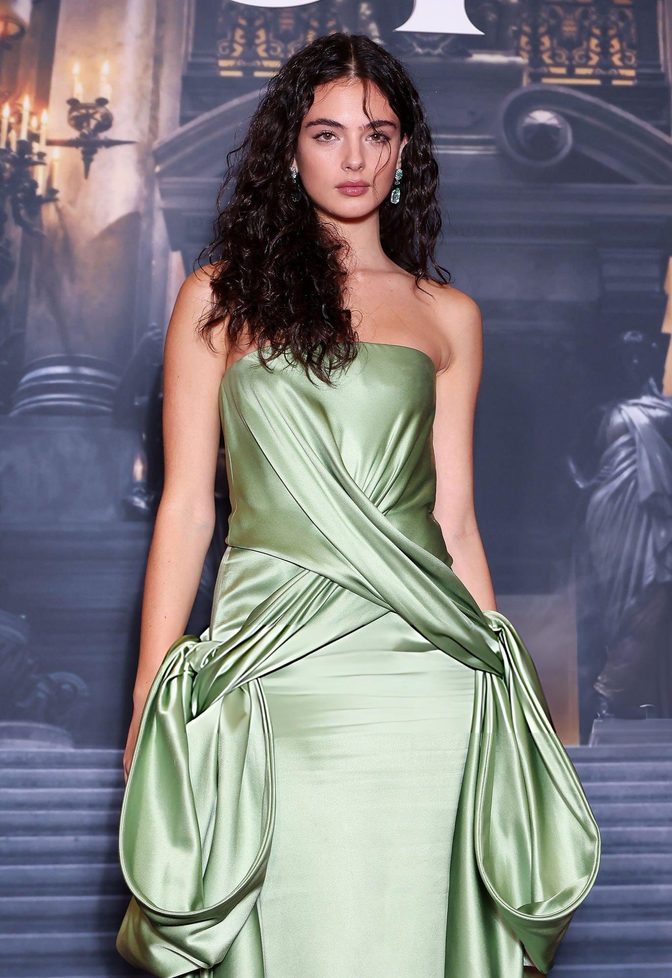 Deva Cassel Sage Satin Dior Gown Phantom Premiere Paris