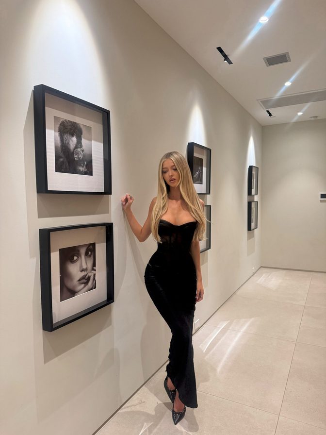 Emily Dobson Sexy Sheer Black Corset Photoshoot