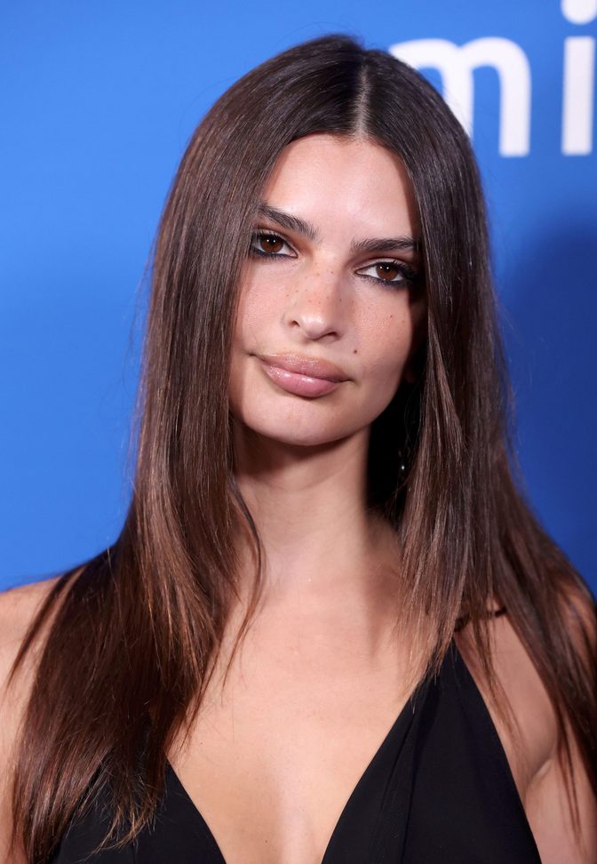 Emily Ratajkowski Deep Cleavage Black Cowl Dress Mistr Party