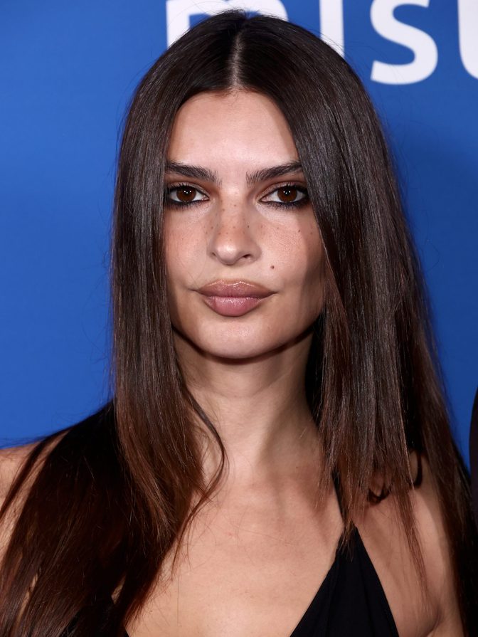 Emily Ratajkowski Deep Cleavage Black Cowl Dress Mistr Party