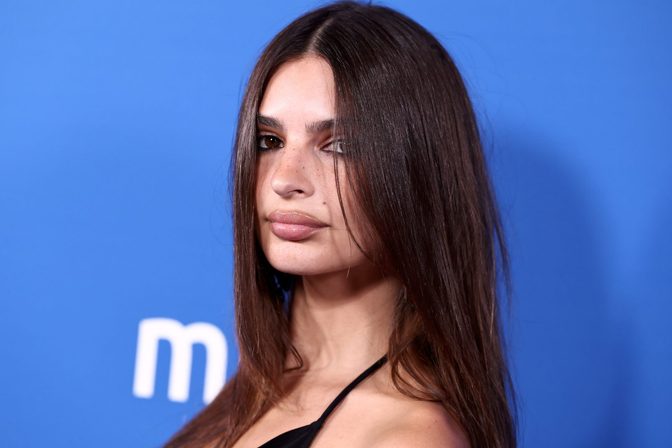 Emily Ratajkowski Deep Cleavage Black Cowl Dress Mistr Party