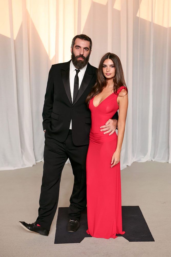Emily Ratajkowski Red Dress Cleavage Academy Museum Gala