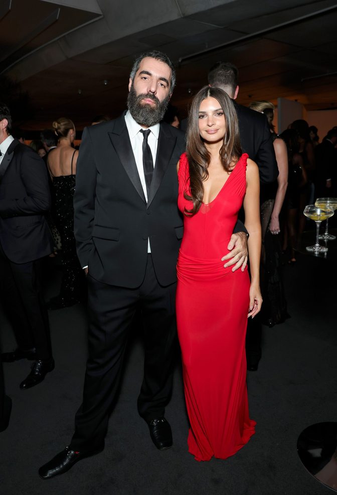 Emily Ratajkowski Red Dress Cleavage Academy Museum Gala