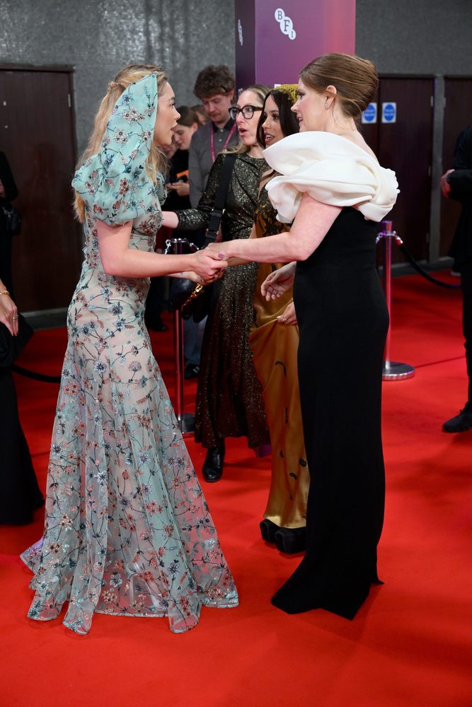 Florence Pugh Braless Boobs Sheer Floral Gown London Red Carpet