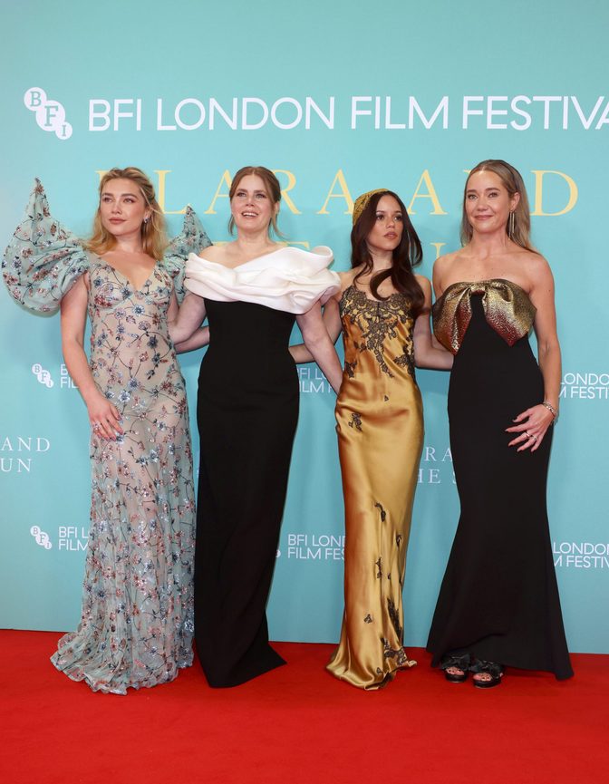 Florence Pugh Braless Boobs Sheer Floral Gown London Red Carpet