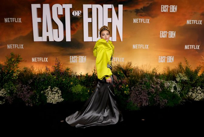 Florence Pugh Plunging Corset East Of Eden Premiere