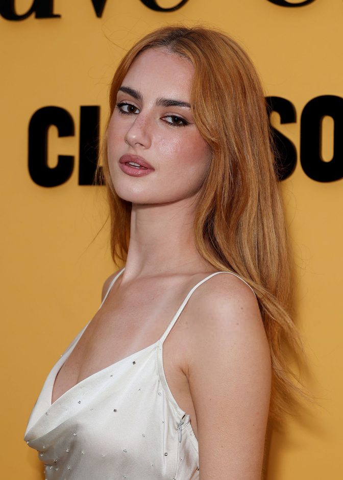 Grace Van Patten Cleavage Tight Satin Slip Dress