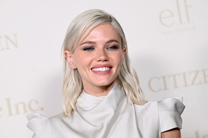 Hayes Warner Platinum Blonde Tight Dress Red Carpet
