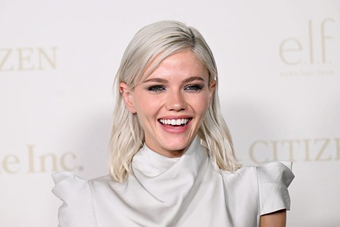 Hayes Warner Platinum Blonde Tight Dress Red Carpet
