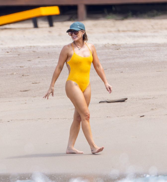 Hilary Duff Yellow Swimsuit Booty Puerto Vallarta