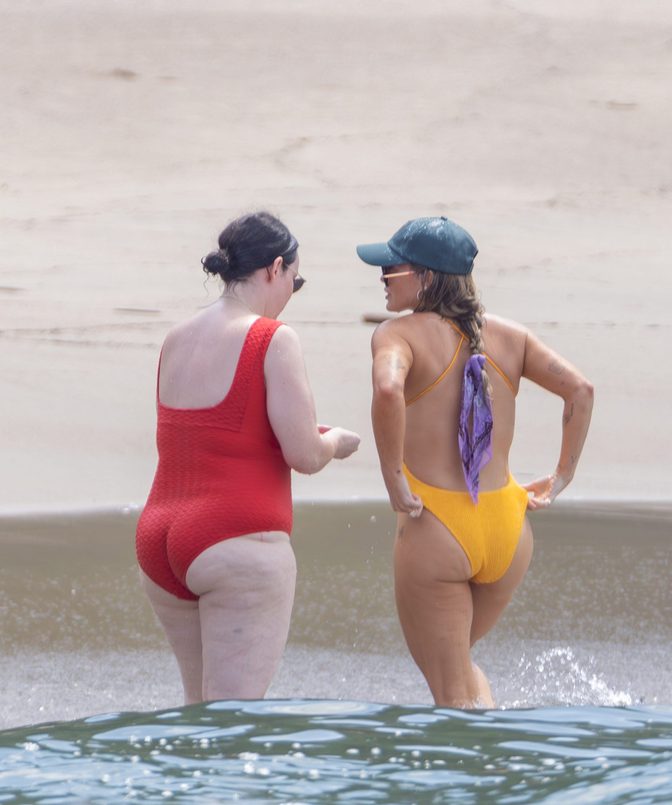 Hilary Duff Yellow Swimsuit Booty Puerto Vallarta