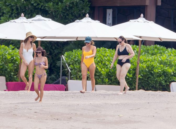 Hilary Duff Yellow Swimsuit Booty Puerto Vallarta