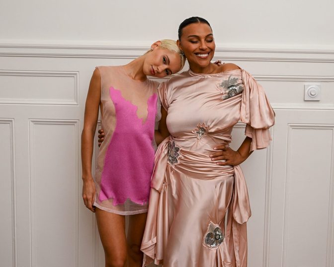 Iris Law Sheer Pink Mesh Mini Dress Legs Paris Cfda