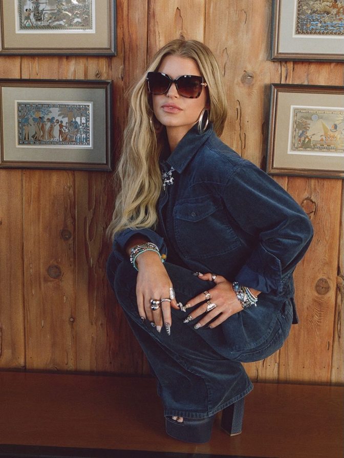 Jessica Simpson Lace Lingerie Open Denim Jacket Hollywood Hills