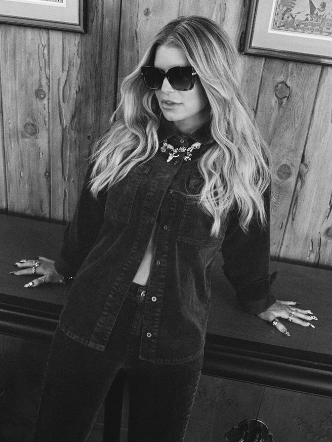 Jessica Simpson Lace Lingerie Open Denim Jacket Hollywood Hills