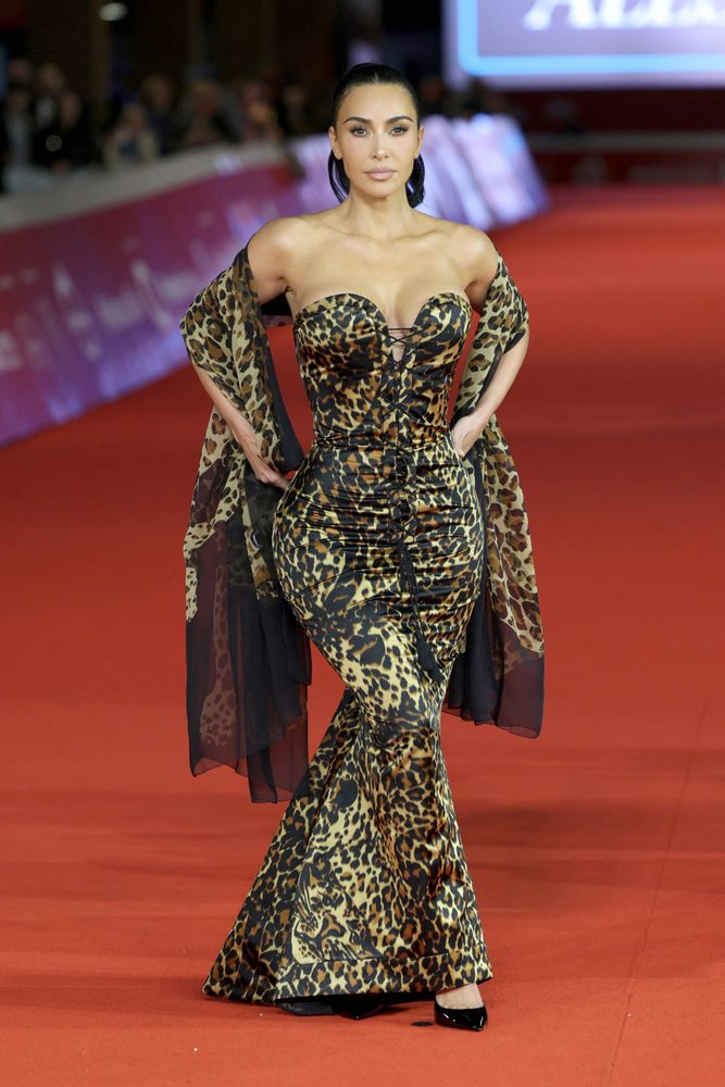 Kim Kardashian Big Cleavage Big Ass Leopard Mermaid Dress