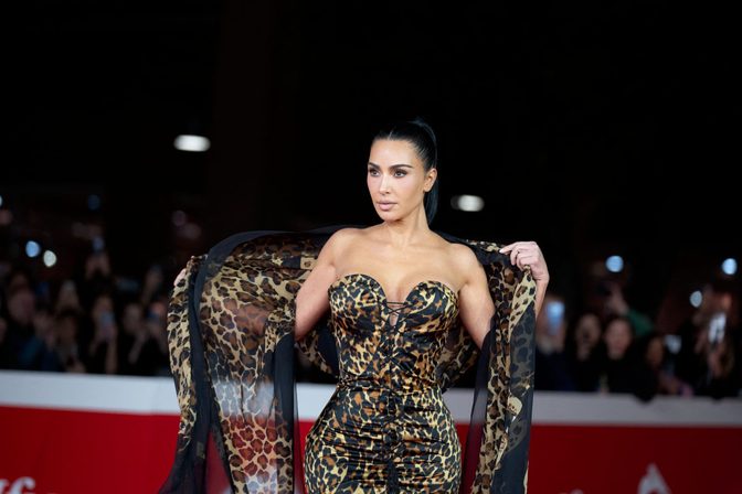Kim Kardashian Big Cleavage Big Ass Leopard Mermaid Dress