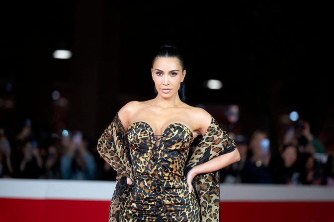 Kim Kardashian Big Cleavage Big Ass Leopard Mermaid Dress
