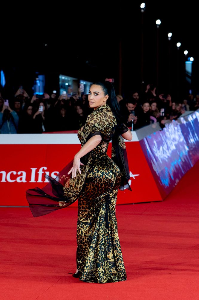 Kim Kardashian Big Cleavage Big Ass Leopard Mermaid Dress