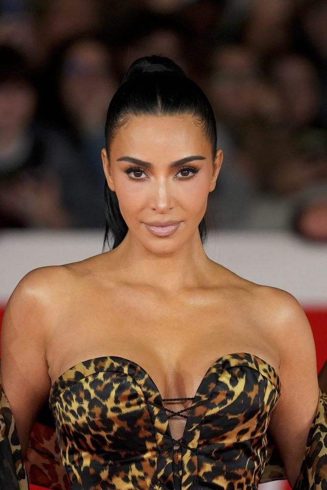Kim Kardashian Big Cleavage Big Ass Leopard Mermaid Dress