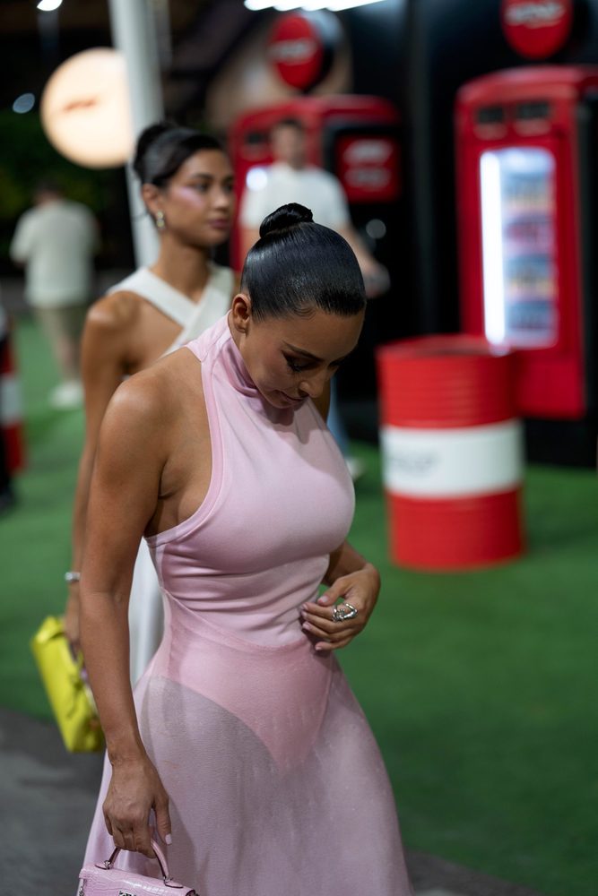Kim Kardashian See Through Pink Dress Ass Curves F1 Paddock