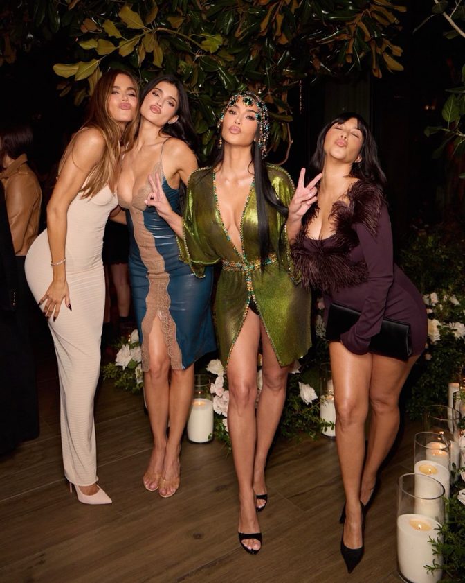 Kim Kardashian See Through Robe Boobs Birthday Party