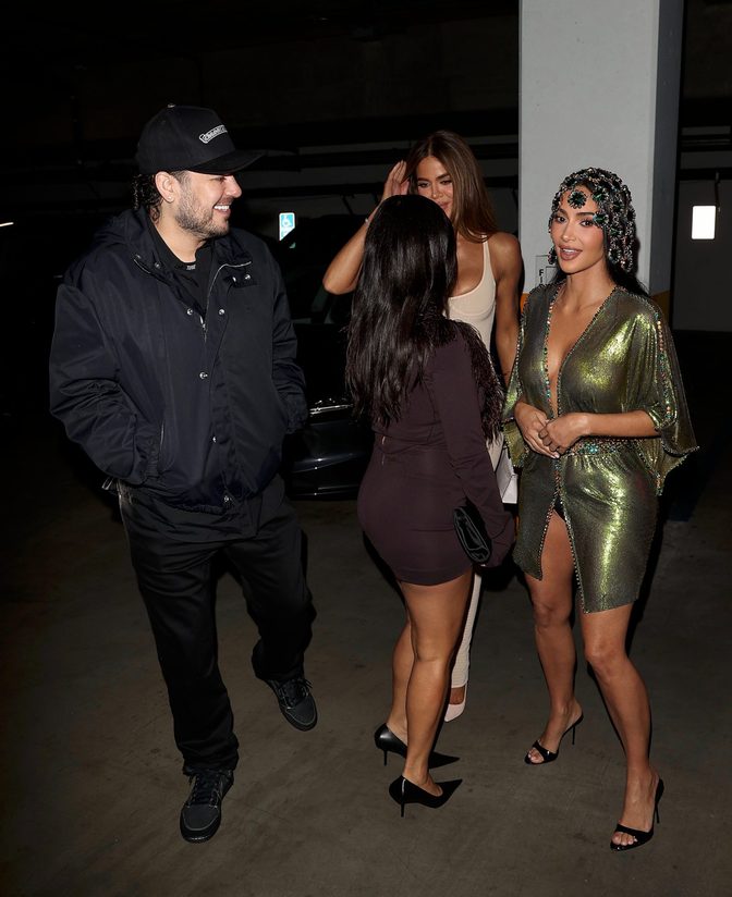 Kim Kardashian See Through Robe Boobs Birthday Party
