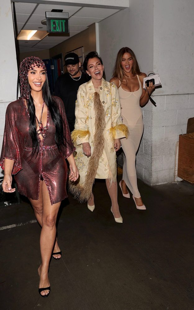Kim Kardashian See Through Robe Boobs Birthday Party