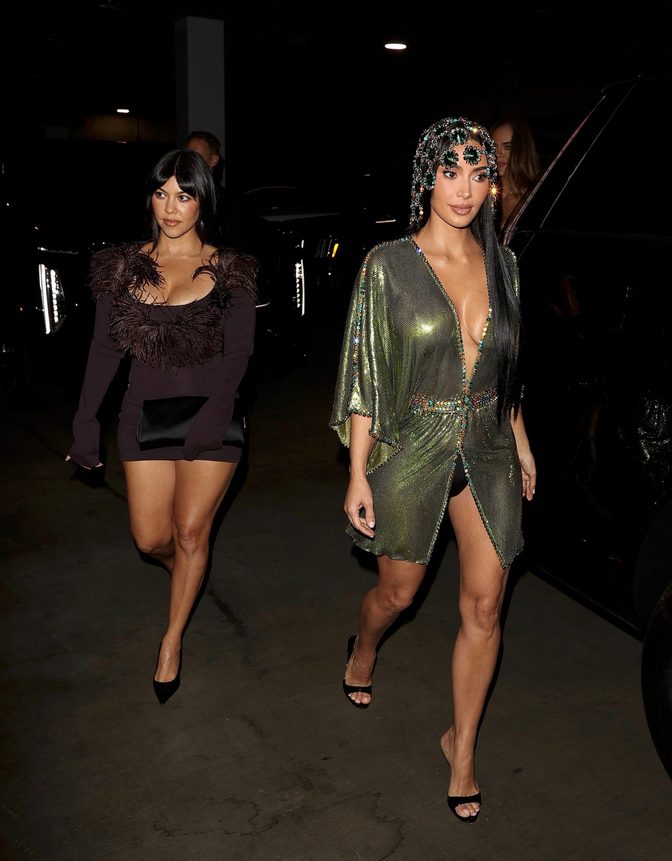 Kim Kardashian See Through Robe Boobs Birthday Party
