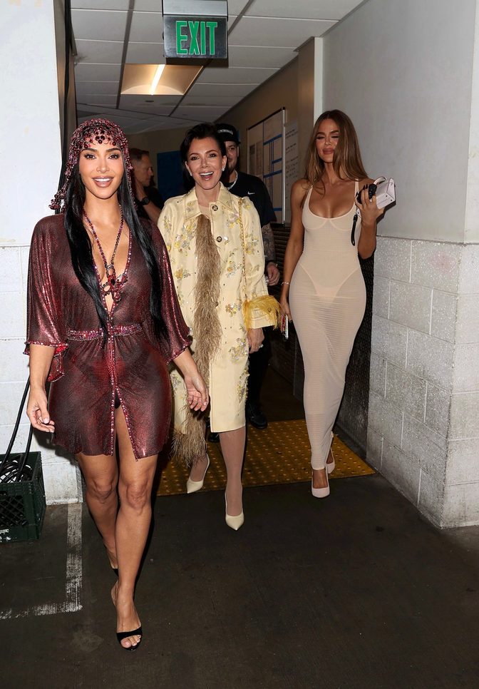 Kim Kardashian See Through Robe Boobs Birthday Party