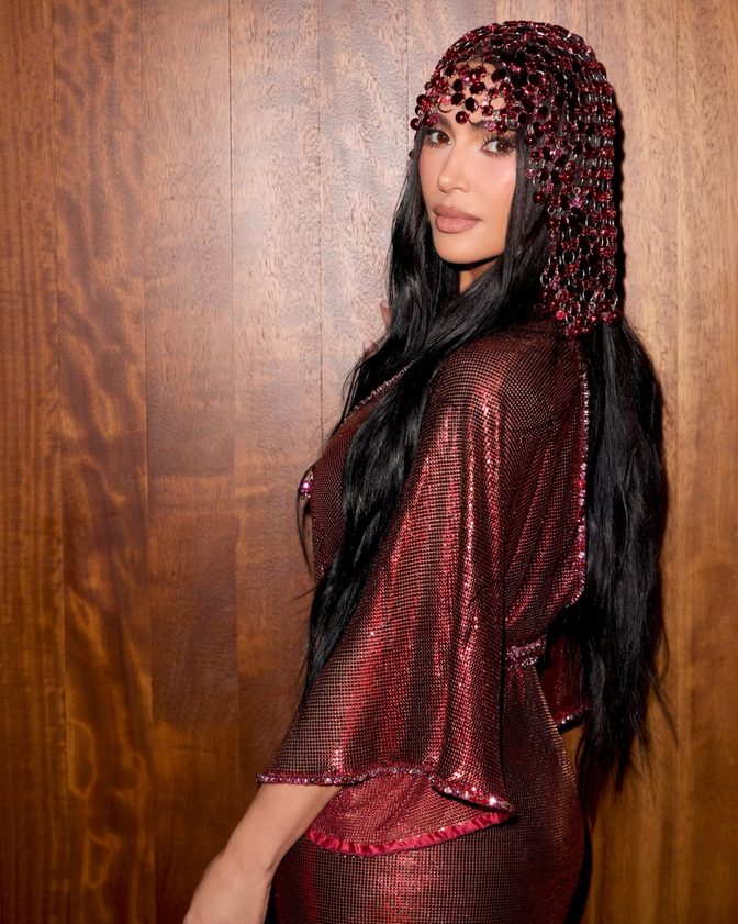 Kim Kardashian See Through Robe Boobs Birthday Party